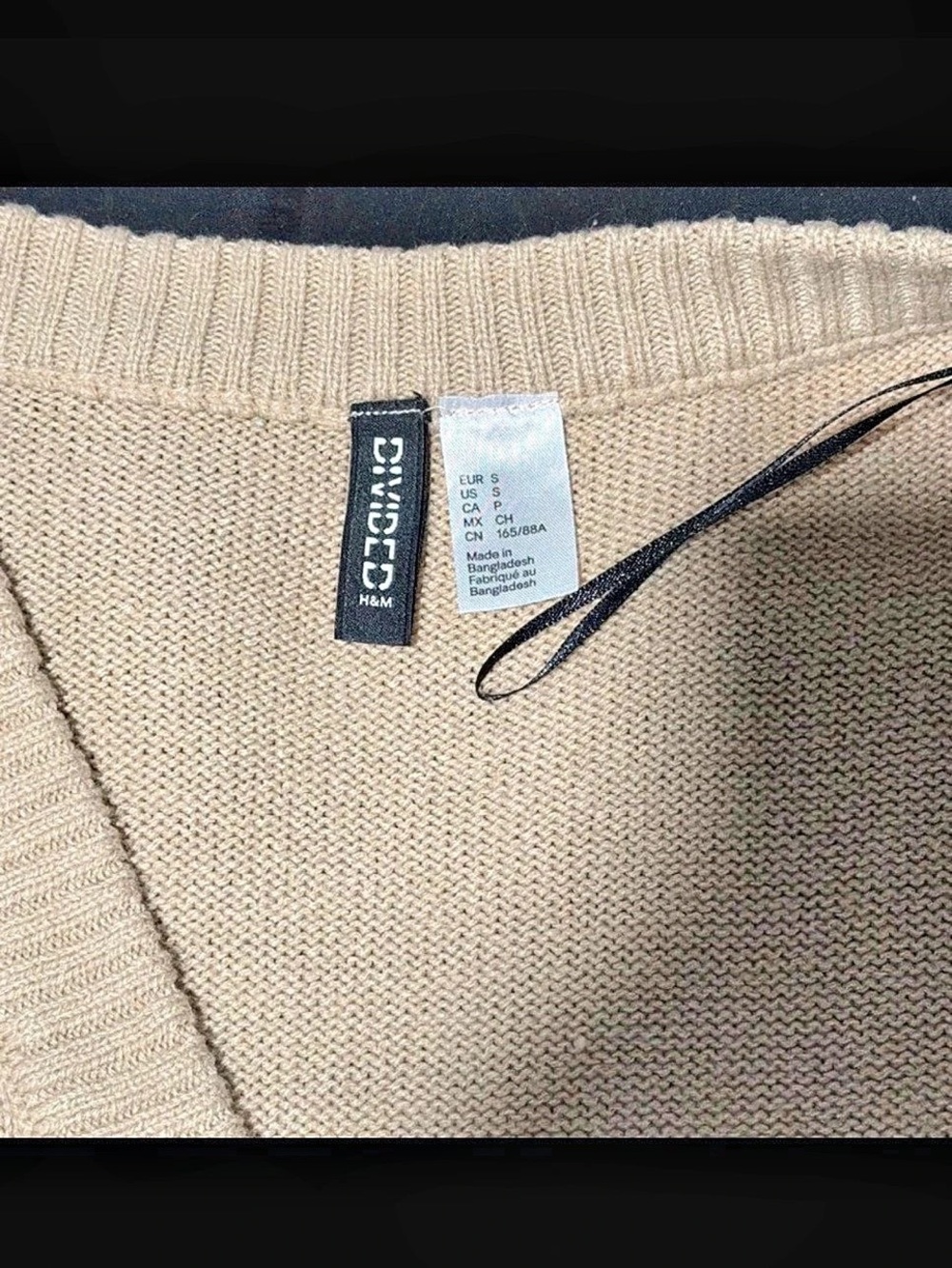 H&M Ribbed Button-Front Cardigan in Beige Size Small - Picture 2 of 2